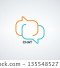 A modern chat logo with speech bubbles on a clean background 135548527