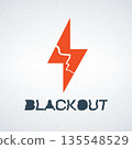 A dramatic logo featuring a broken lightning bolt and the word BLACKOUT 135548529