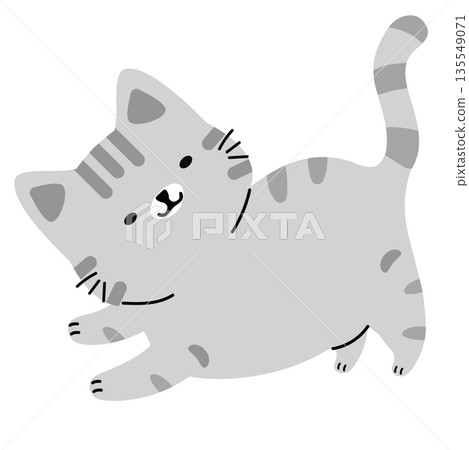 Cute Cartoon Cat Illustration Showing Playful Friendly Pet Character Cute Cartoon Cat Illustration Showing Playful Friendly Pet Character 135549071