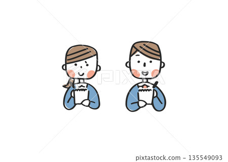 Men and women in suits taking notes 135549093