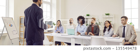 Office Team Meeting With The Boss 135549478