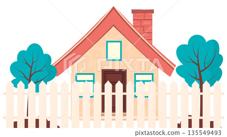 house and fence 135549493