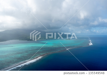 Aerial view of Raiatea island in French Polynesia Aerial view of Raiatea island in French Polynesia 135549548