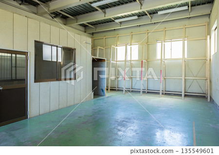 Interior of an old vacant property 135549601