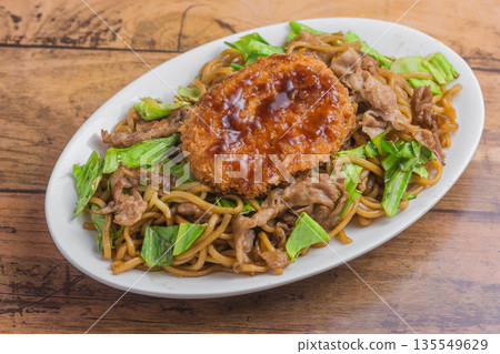 Fried soba croquette 135549629