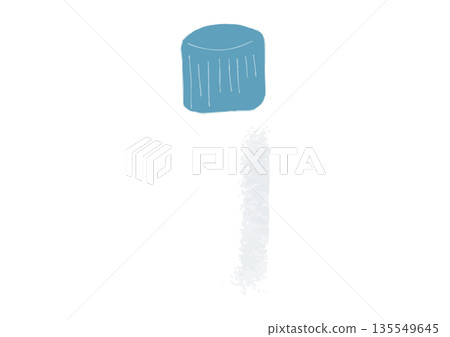 Illustration of a lotion container with a blue lid 135549645