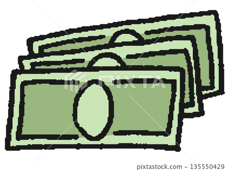 手繪鈔票插圖 手繪鈔票插圖 135550429