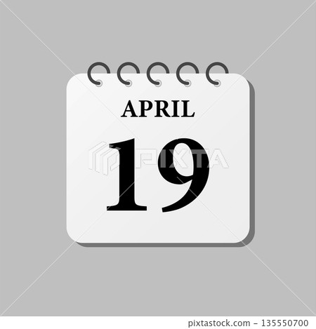 Icon page calendar day - 19 April 135550700