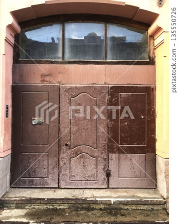 front door of an old building 135550726