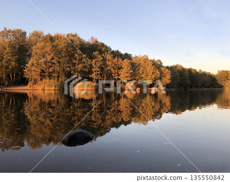 Picturesque rural landscape in late autumn Picturesque rural landscape in late autumn 135550842