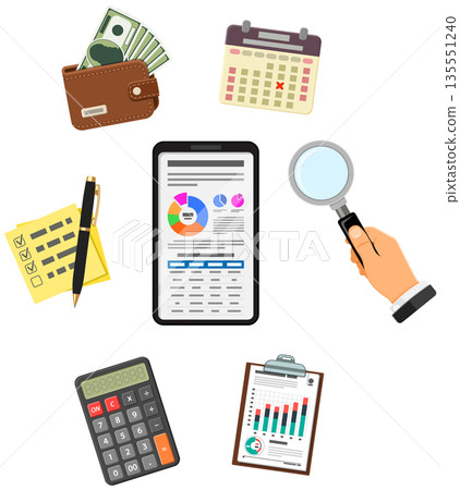 Online Auditing, Tax process, Accounting Concept Online Auditing, Tax process, Accounting Concept 135551240
