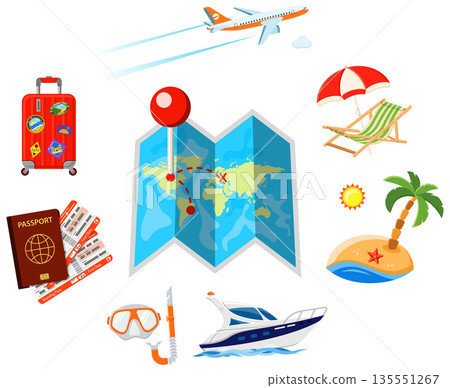Vacation and Tourism Banner Infographics Vacation and Tourism Banner Infographics 135551267