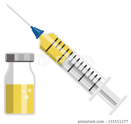 Plastic Medical Syringe and Vial Icon 135551277