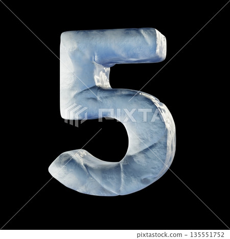 Ice block font Number 5 FIVE 3D Ice block font Number 5 FIVE 3D 135551752