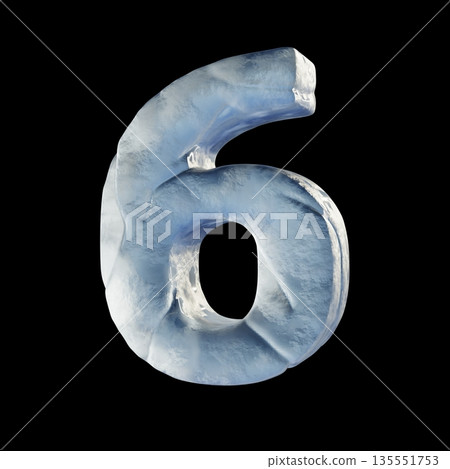 Ice block font Number 6 SIX 3D Ice block font Number 6 SIX 3D 135551753