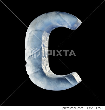 Ice block font Letter C 3D 135551759