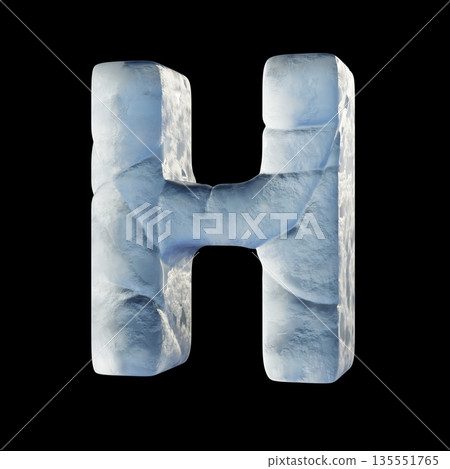 Ice block font Letter H 3D 135551765