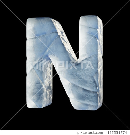 Ice block font Letter N 3D Ice block font Letter N 3D 135551774