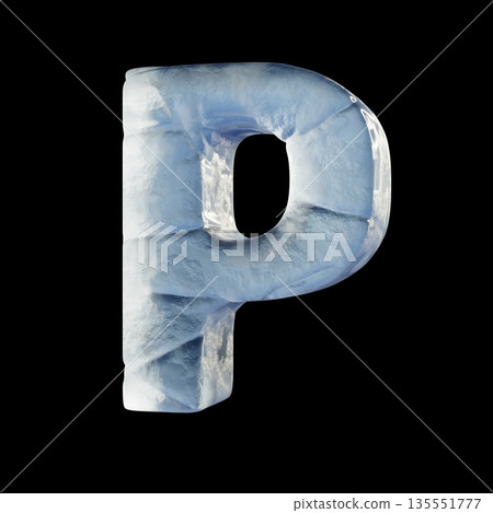 Ice block font Letter P 3D 135551777