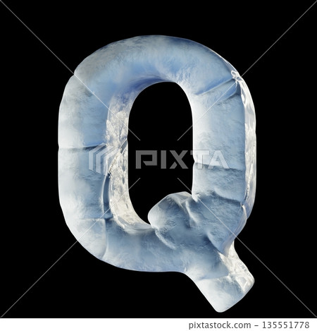Ice block font Letter Q 3D 135551778