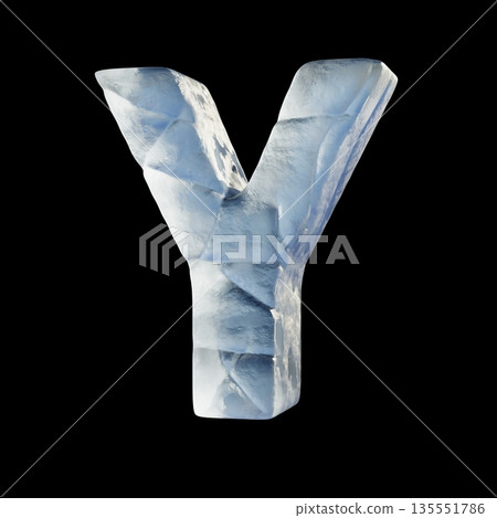 Ice block font Letter Y 3D 135551786