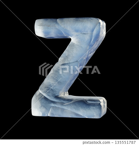 Ice block font Letter Z 3D 135551787