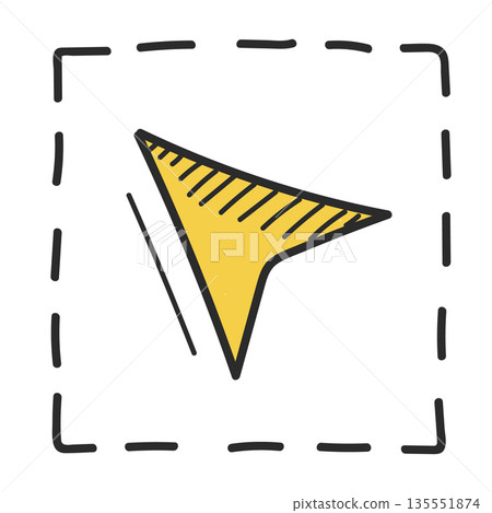 Selection tool doodle icon vector isolated Selection tool doodle icon vector isolated 135551874