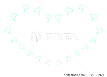 Glowing autumn leaves heart frame (green) 135551921