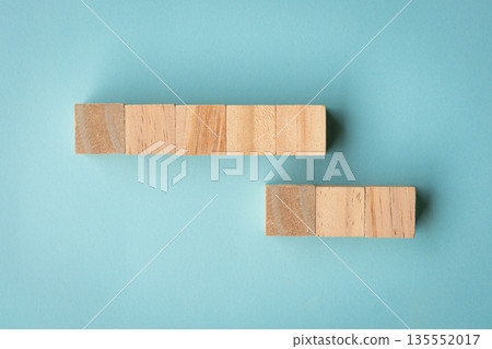Set of five and three blank wooden square blocks. 135552017