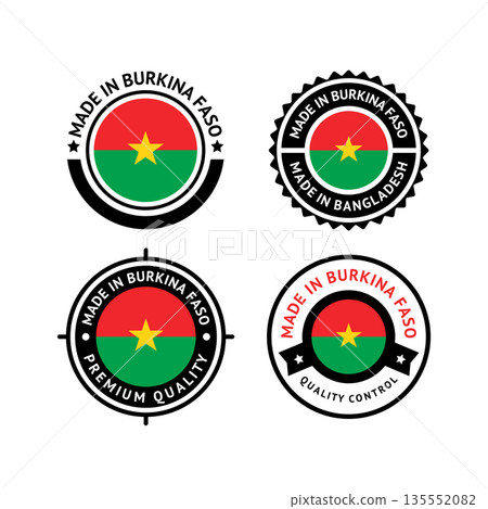 National flag of the Burkina Faso, set flat icons 135552082