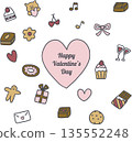 Valentine's simple line art icon 135552248