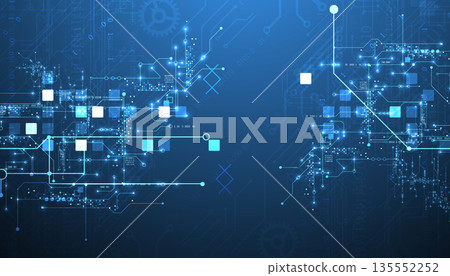 Abstract background on technological and scientific topics. Vector format. 135552252