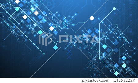 Abstract background on technological and scientific topics. Vector format. 135552257
