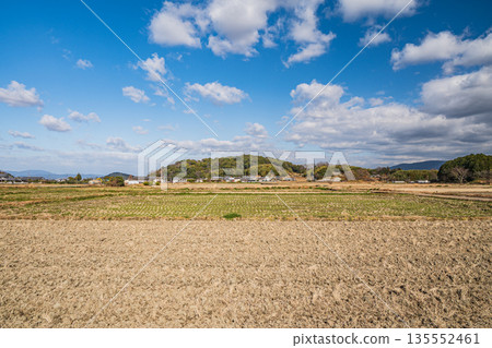 Asuka Village in winter: Bleak rural scenery, Nara Prefecture 135552461
