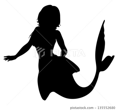 Silhouette of a Mermaid Fantasy Character Silhouette of a Mermaid Fantasy Character 135552680