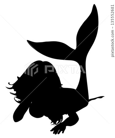Silhouette of a Mermaid Fantasy Character 135552681