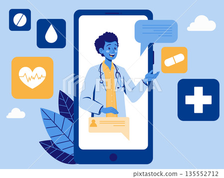 Female Doctor Providing Consultation via Smartphone Female Doctor Providing Consultation via Smartphone 135552712