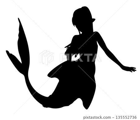 Silhouette of a Mermaid Fantasy Character 135552736