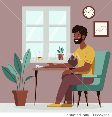 Dark Skinned Man Measuring Blood Pressure at Home Dark Skinned Man Measuring Blood Pressure at Home 135552853