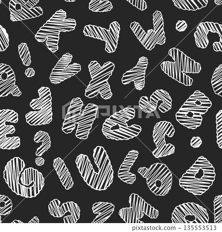 Chalk letters on blackboard seamless pattern 135553513