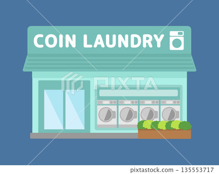 夜間無人看管的自助洗衣店建築示意圖 135553717