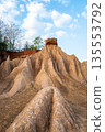 Strange landscape called Phae Mueang Phi in Phrae province, Thailand. 135553792