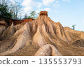 Strange landscape called Phae Mueang Phi in Phrae province, Thailand. 135553793