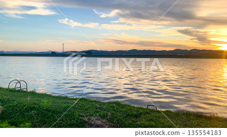 The view of the Onga River at dusk The view of the Onga River at dusk 135554183