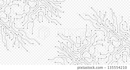 Motherboard digital abstract background. AI circuit board technology texture design. Semiconductor and computer processor on tech banner template concept. Vector illustration 135554210