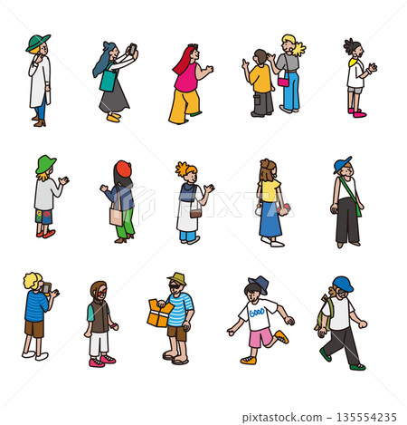 A set of illustrations of women expressing their intentions through conversations and reactions A set of illustrations of women expressing their intentions through conversations and reactions 135554235
