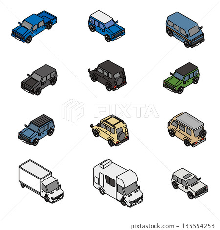 A simple illustration set of various types of cars 135554253