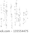 Oxygen air bubbles  flow  in water on white  background. 135554475