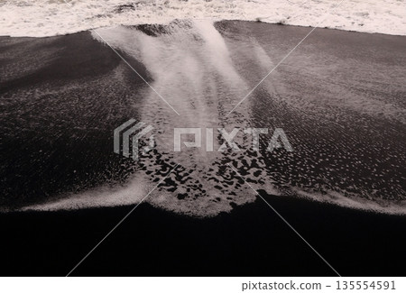 White waves on the iron sand coast White waves on the iron sand coast 135554591