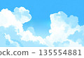 雷雨背景，夏日天空插畫素材 135554881